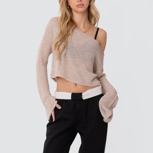Emmie off the shoulder sheer knitted top